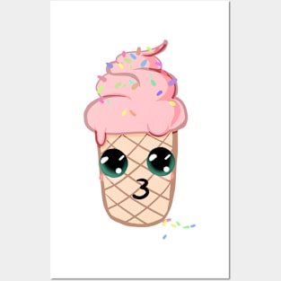 Kawaii Ice Cream Posters and Art